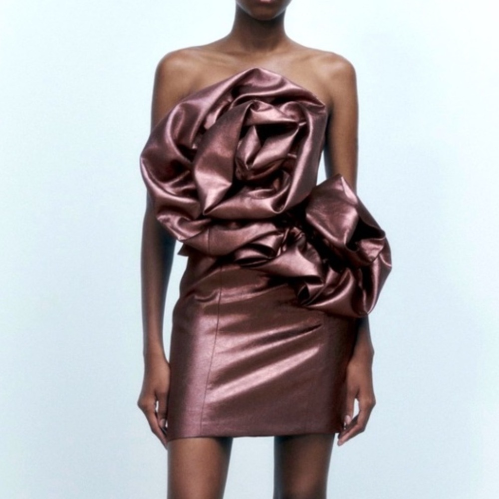 Zara Purple Strapless Bodycon Mini Dress